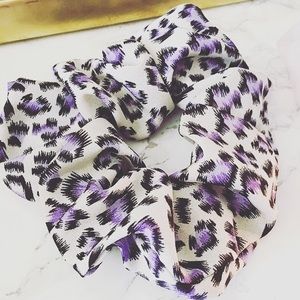Lavender Leopard Scrunchie